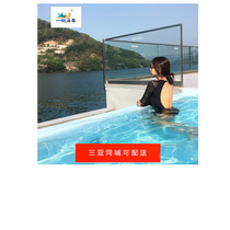 Sanya ---- Net red Korean sexy lace long sleeve Conservative belly thin backless sexy swimsuit