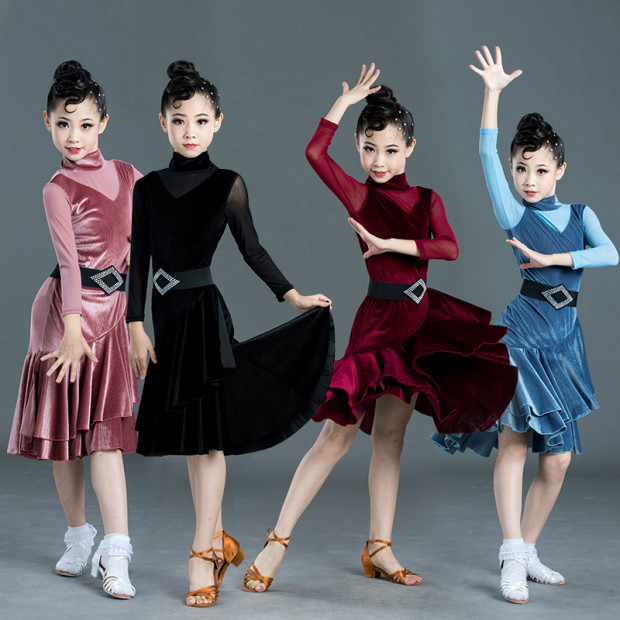 Latin dance dress for children and girls dance dress for children professional sexy training performance dress competition performance dress for women