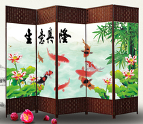 Rattan fabric screen partition folding and North American Zircon jewelry game style Chinese folding screen seat screen