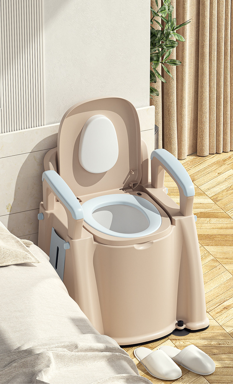 移动马桶老人室内便携式家用成人卧室坐便椅加高老年人孕妇坐便器