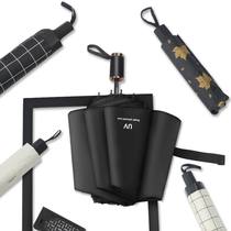 Sunny umbrella folding automatic Korean version of dual-purpose sunshade men and women rainy day black double umbrella reverse portable summer