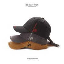 Hat female summer Japanese small fresh rose embroidery baseball cap Korean version of the fashion wild letter cap male