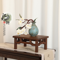 Red Wood Chicken Wings Wood Ming Style Kang Several Floating Windows Tea Table China Bonsai Five Pinpins Pine Potted Pendulum Pieces Display Handmade Base