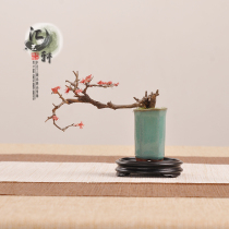 Whole wood type Purple Light Sandalwood Red Sandalwood Branches Round Micro Vase Bonsai Stone Incense Stove Purple Sand Teapot Pendulum base Toe