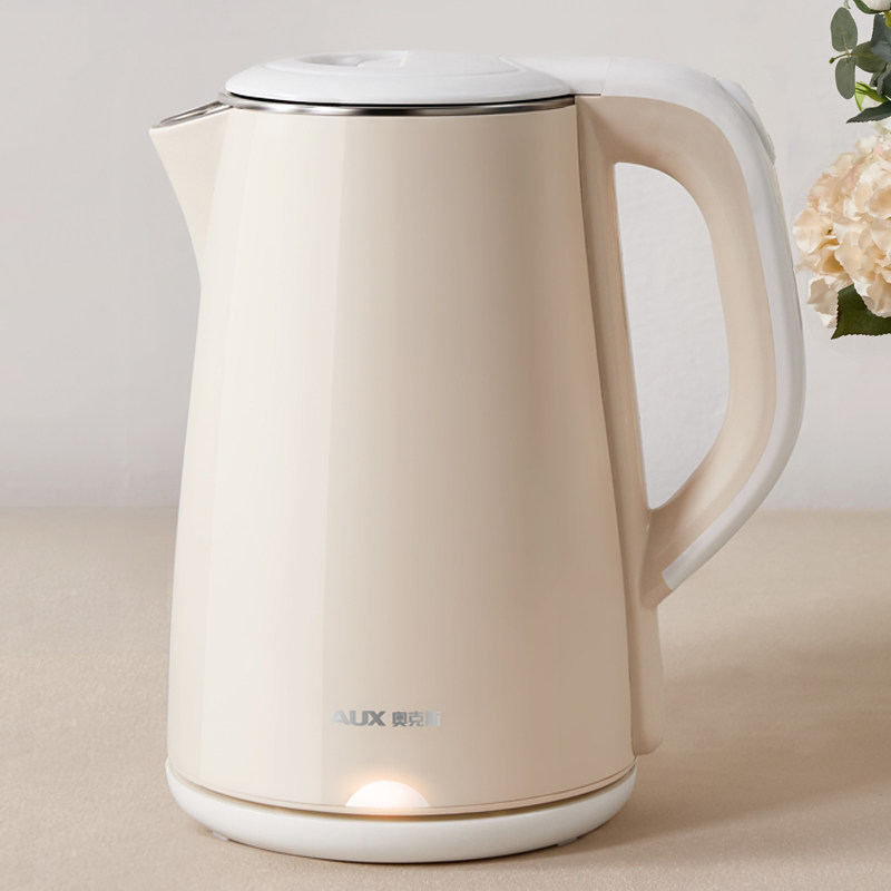 奥克斯电热水壶家用烧水壶全自动断电不锈钢电壶2l大容量煮水器煲