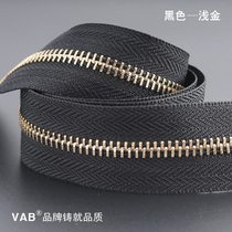Zipper accessories high grade special 5 metal zipper metal material full teeth light gold briefcase 1 m long leather