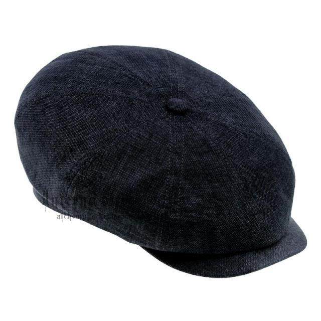 波兰sterkowski正品 亚麻平顶帽 蓝色八角帽 复古精制手工帽子