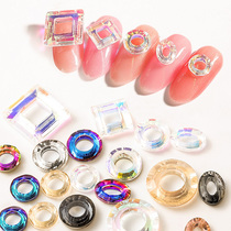 Explosive angel ring nail jewelry nail drill square ring oval ring AB symphony diamond luxury nail polish glue diamond