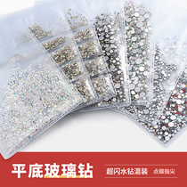 Nail jewelry flat diamond Transparent AB diamond Nail diamond DIY decoration gold bottom silver bottom quality rhinestone mixed color diamond