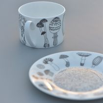 Export stock bone china mushroom steak plate Dessert plate Afternoon tea cup plate Ceramic tableware household plate