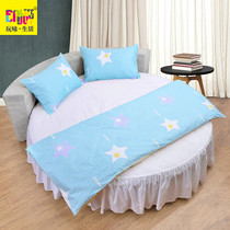 21 summer new cotton round bed four-piece bed skirt kit round bed fresh and simple bed cover custom Blue Star