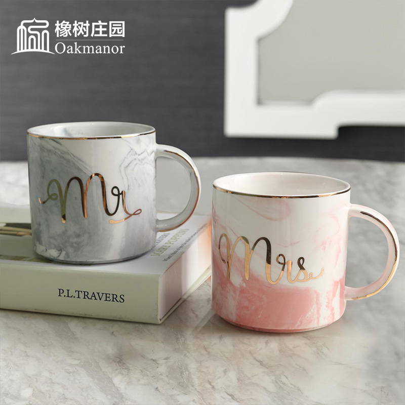 Ins the Nordic idea ceramic mugs English afternoon tea light web celebrity European - style key-2 luxury coffee cup of black tea cups