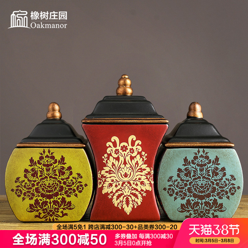 American ceramic tank storage tank restoring ancient ways furnishing articles sitting room the receive creative new Chinese art decoration jar with cover