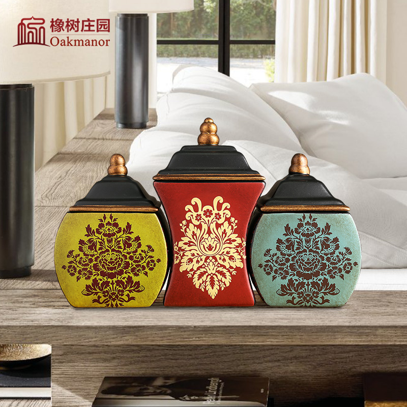 American ceramic tank storage tank restoring ancient ways furnishing articles sitting room the receive creative new Chinese art decoration jar with cover