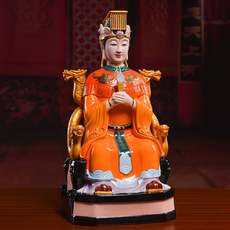 Yutang dai ceramic Taoist gods worship that occupy the home furnishing articles 14 inches Taoist jade gold queen mother empress