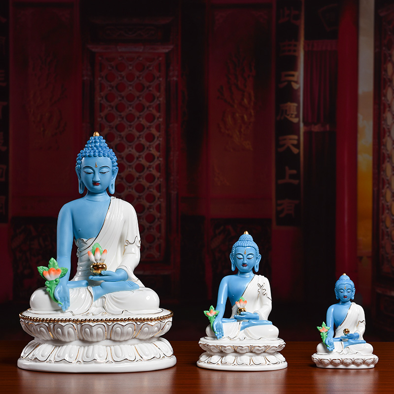 Yutang dai ceramic Buddha with sect medicine the guru Buddha Buddha Buddha furnishing articles Oriental medicine lapis lazuli light of medicine the guru Buddha