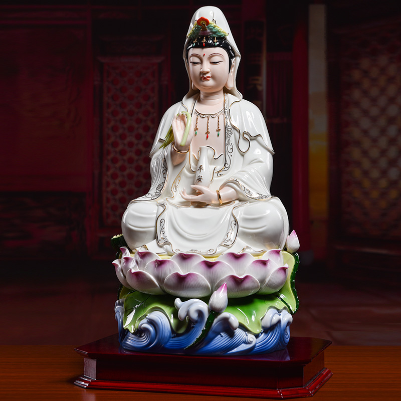 Yutang dai ceramic guanyin Buddha worship that occupy the home furnishing articles three lotus across indicates the sea the see avalokitesvara like coloured drawing or pattern