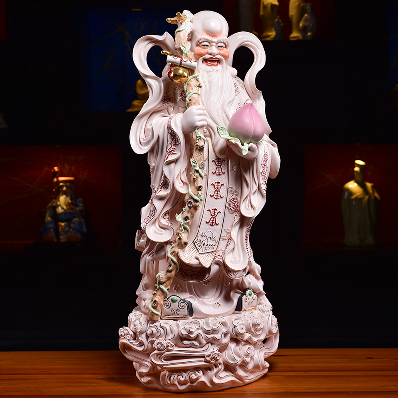 The old man gifts wealth yutang dai dehua ceramic Buddha furnishing articles/90 cm YunFuLu shou samsung