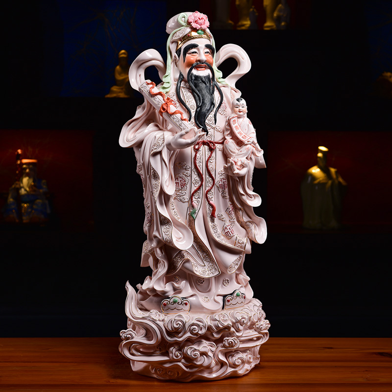 The old man gifts wealth yutang dai dehua ceramic Buddha furnishing articles/90 cm YunFuLu shou samsung