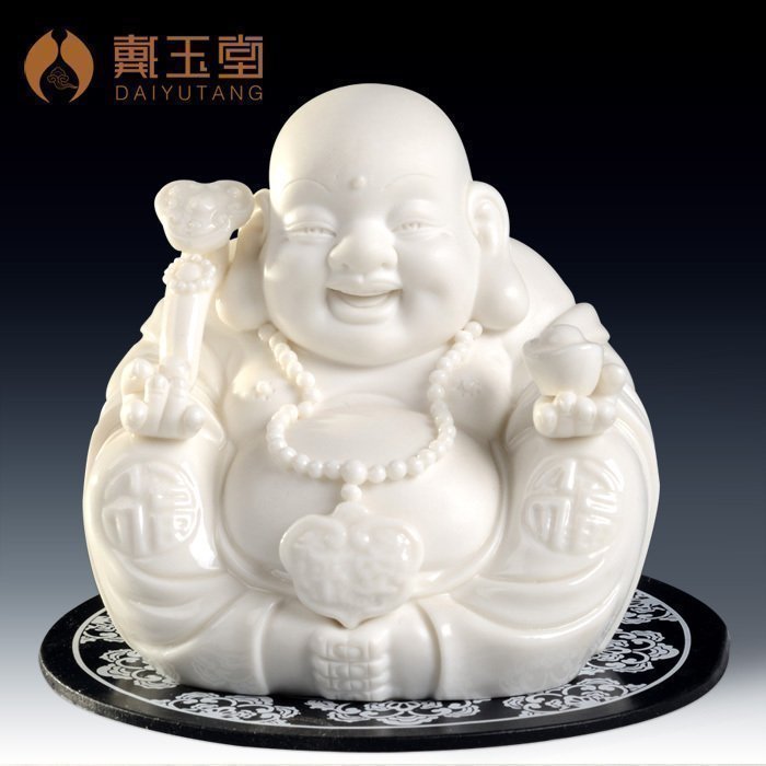 Yutang dai dehua white porcelain small figure of Buddha maitreya Buddha with auto car decorative furnishing articles peace pot - bellied laughing Buddha