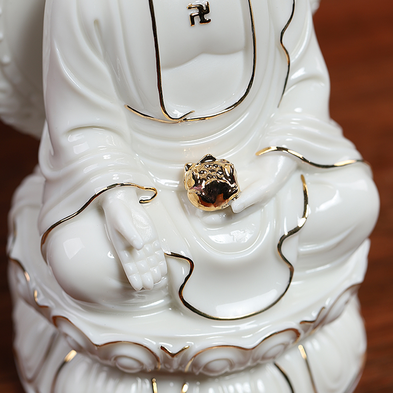 Yutang dai guan Yin tathagata hid in ceramic household decoration to furnishing articles/7 inches retinues three holy D21-07 p