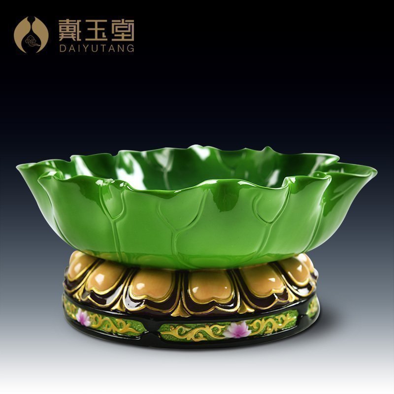 Yutang dai buddhist worship plate of fruit bowl/ceramic furnishing articles 9.5 inch household GuLian compote (D14-57)