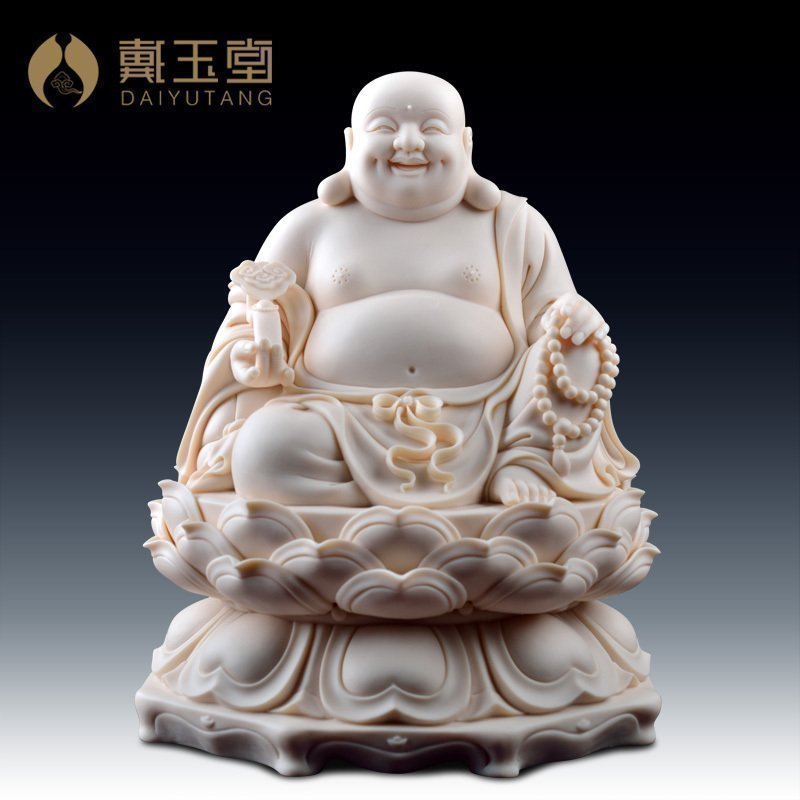 Smiling Buddha yutang dai dehua porcelain its handicraft furnishing articles/sitting ruyi maitreya jade red porcelain D01-030