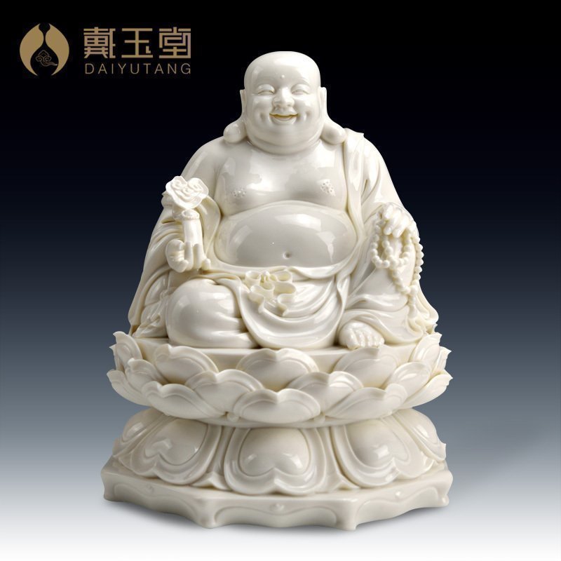 Yutang dai dehua white porcelain pot - bellied laughing Buddha statute furnishing articles/by GuLian ruyi maitreya D01-033