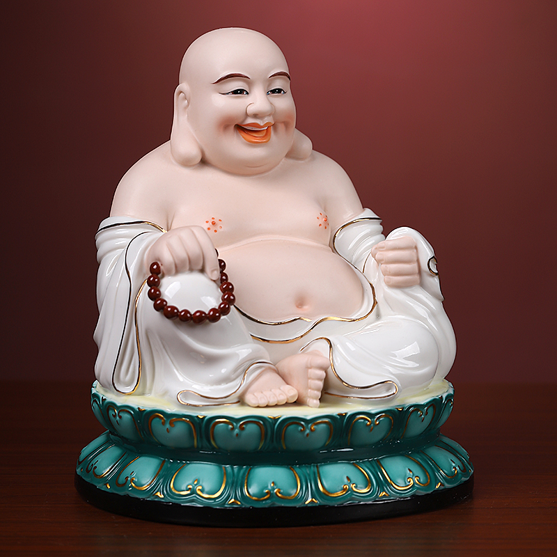Yutang dai ceramic paint color smiling Buddha home home furnishing articles smiling Buddha sit full lotus and heavily coloured drawing or pattern