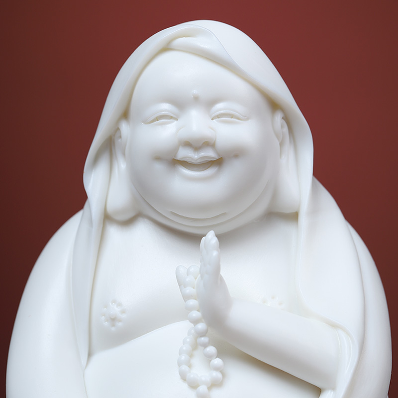 Yutang dai dehua white porcelain master Lin Luyang art smiling Buddha furnishing articles and gear/D01-510