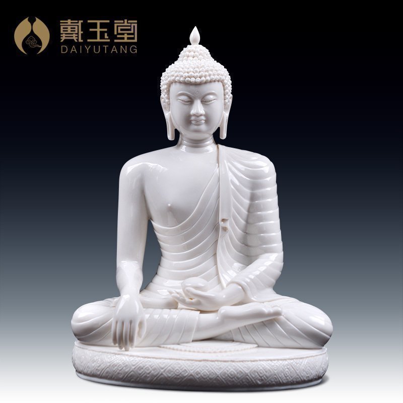 Yutang dai dehua ceramic Buddha furnishing articles from lard white porcelain bodh gaya shakyamuni Buddha D01-077 - a