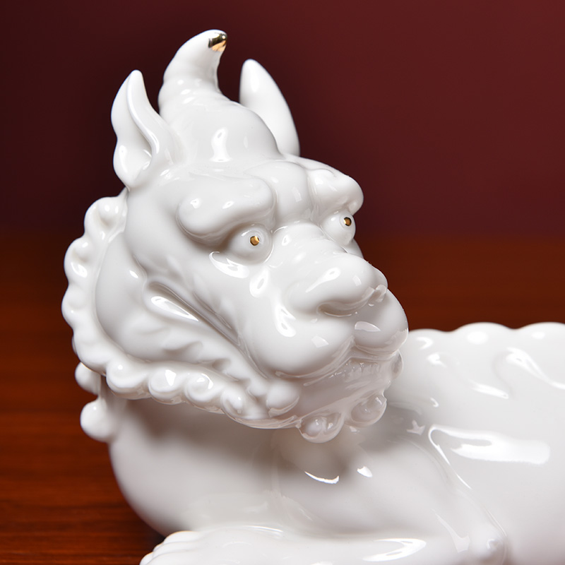 God beast effort yutang dai dehua white porcelain earth treasure bodhisattva mount buddhist supplies home furnishing articles