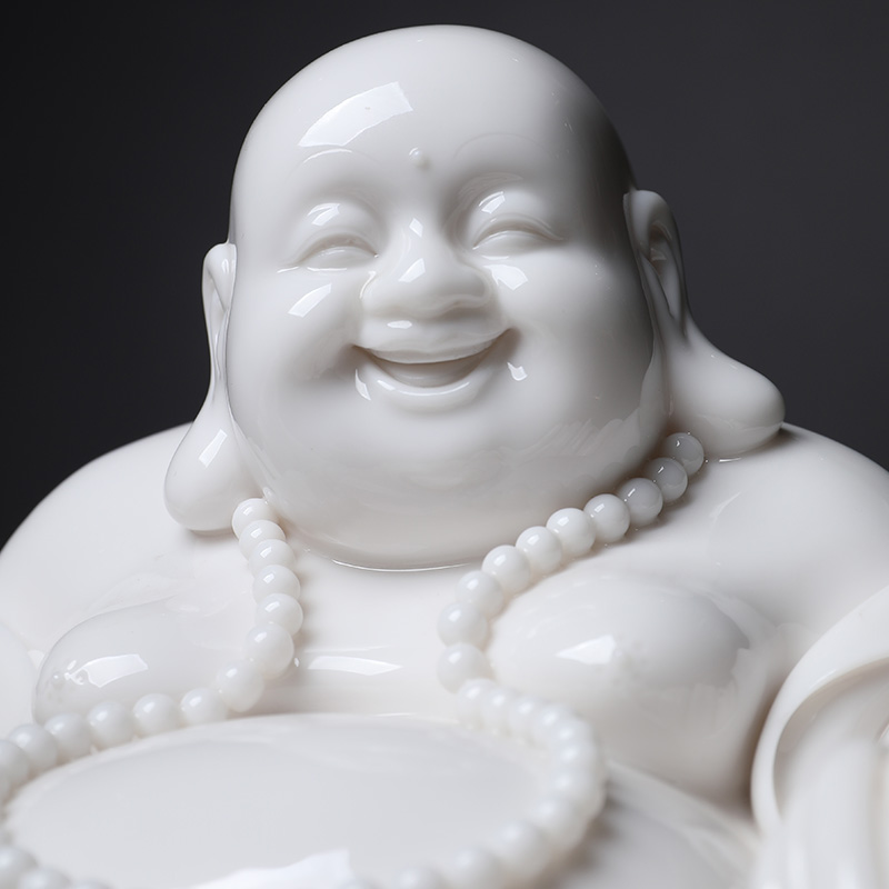 Yutang dai dehua white porcelain master cheng manually signed pot - bellied laughing Buddha statute porcelain carving furnishing articles to be the "Chinese maitreya