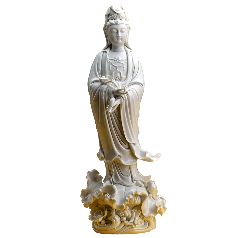 Yutang dai dehua white porcelain avalokitesvara like home for the south China sea guanyin statute standing like ceramic art furnishing articles