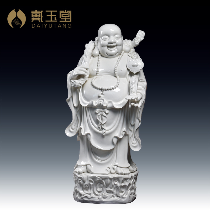 Yutang dai ceramic big Buddha floor furnishing articles vestibular adornment/1 m Gao Lishi maitreya D12-34