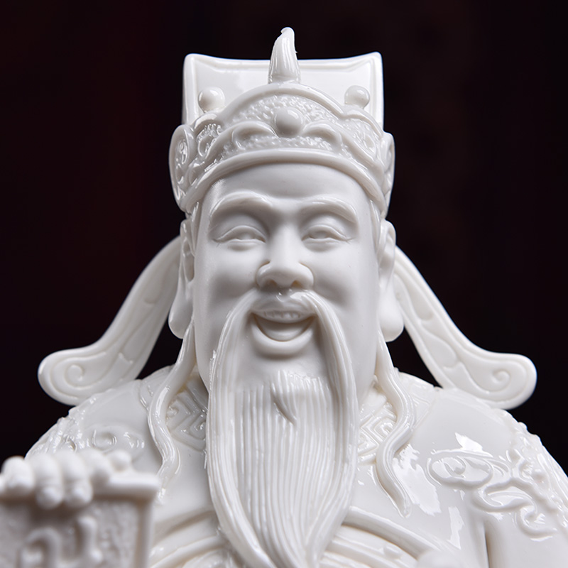 Yutang dai dehua white porcelain mammon like ceramic god of fortune gods sitting room adornment is placed in the store opening gifts