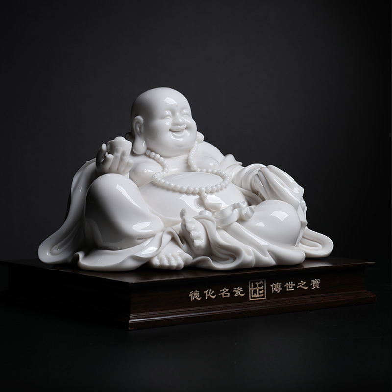 Yutang dai dehua white porcelain master cheng manually signed pot - bellied laughing Buddha statute porcelain carving furnishing articles to be the "Chinese maitreya