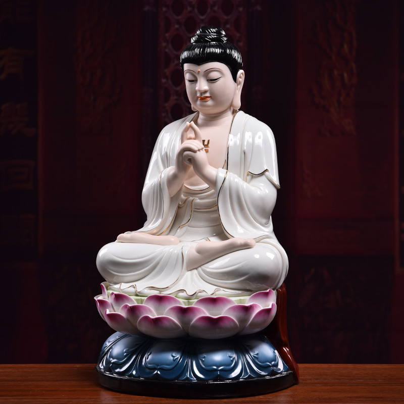 Yutang dai household ceramics amida Buddha manjusri bodhisattva consecrate figure of Buddha that occupy the home furnishing articles/pu hua yan three st