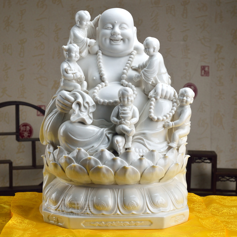 Yutang dai home sitting room ceramic cloth pot - bellied laughing Buddha Buddha maitreya worship that occupy the home furnishing articles/16 inches abital