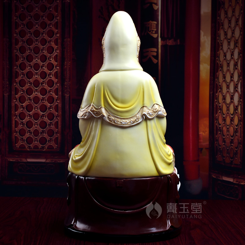 Yutang dai ceramic paint color, the goddess of mercy Buddha sitting home to 17 inch GuLian guanyin bodhisattva as furnishing articles