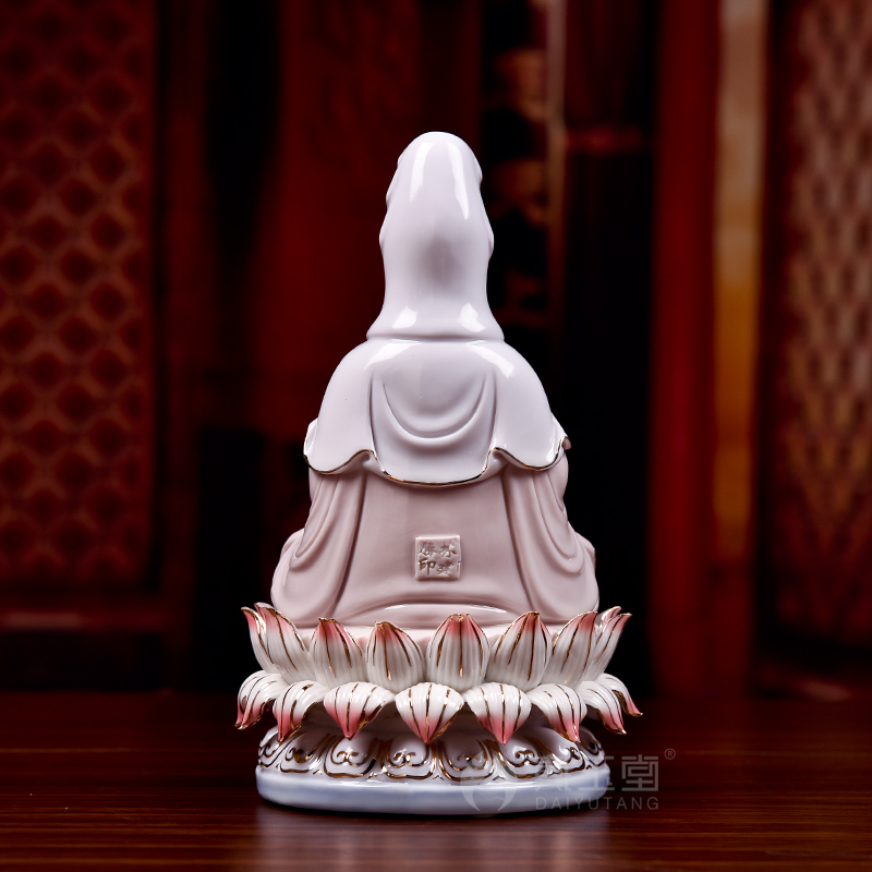 Yutang dai ceramic guanyin Buddha to occupy the home for home 8 inches full lotus under glaze color avalokitesvara