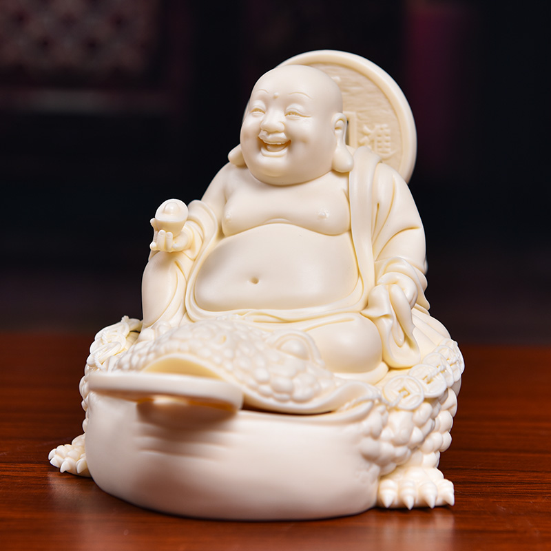 Yutang dai dehua porcelain maitreya Buddha furnishing articles study shelf decorative arts Lin Jiansheng collection