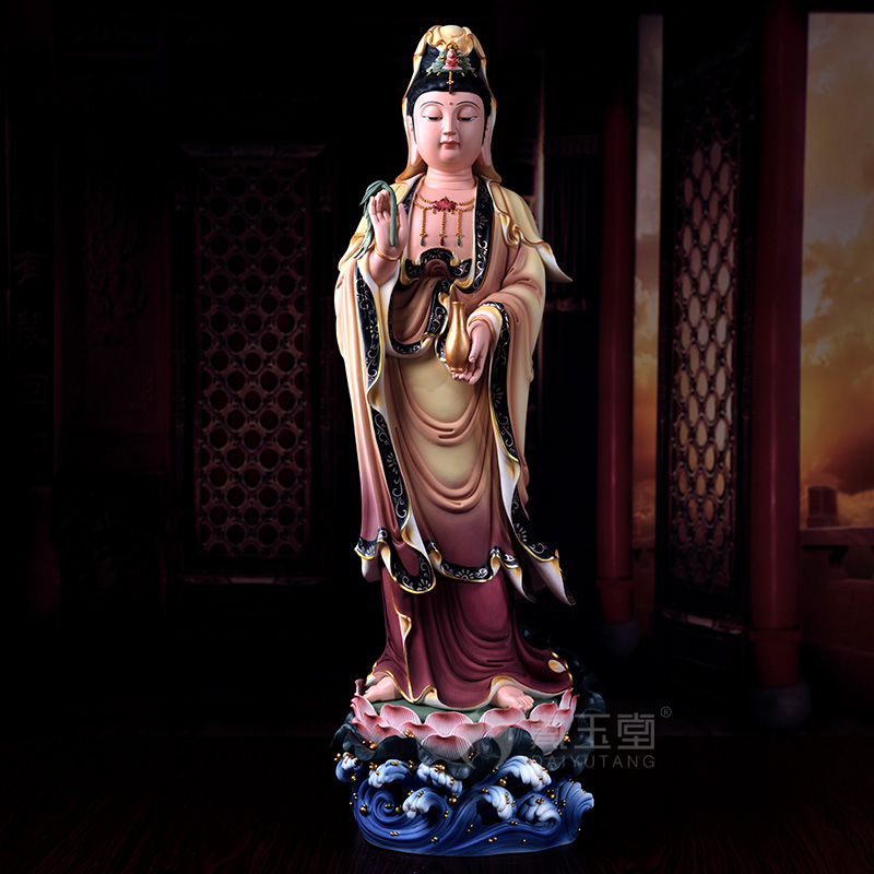 Yutang dai dehua white porcelain guanyin Buddha to occupy the home furnishing articles 28 inch lotus avalokitesvara like