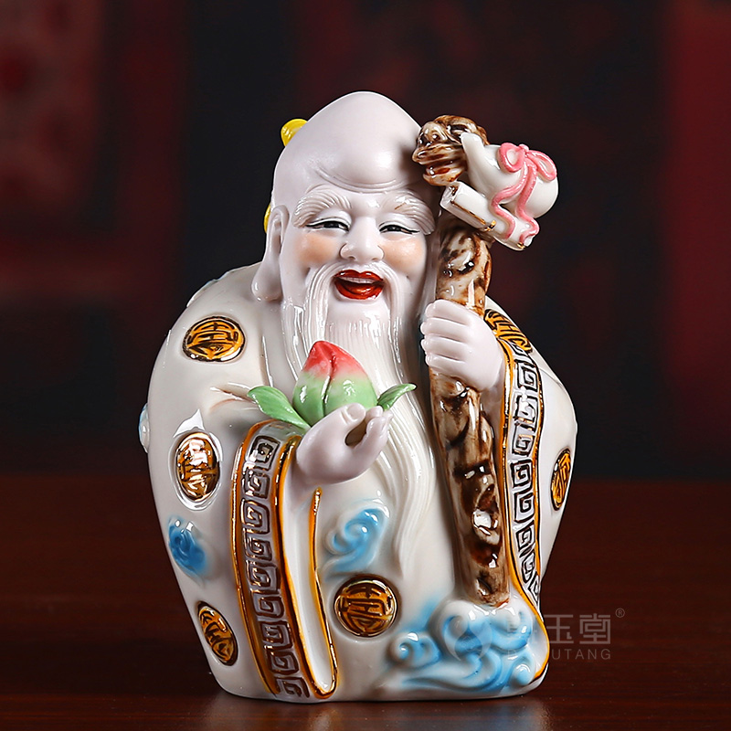 The old man ceramic gifts yutang dai fusion longevity fu lu shou samsung statues of Buddha home furnishing articles in The living room
