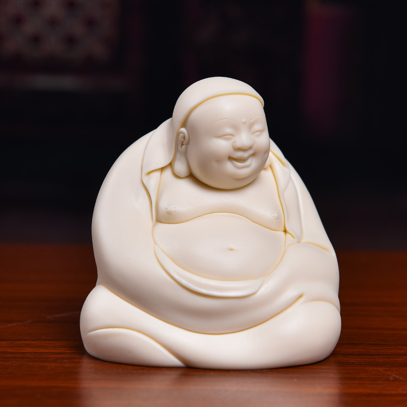 Provincial master Lin Jiansheng yutang dai solid porcelain porcelain art collection maitreya/D03-183