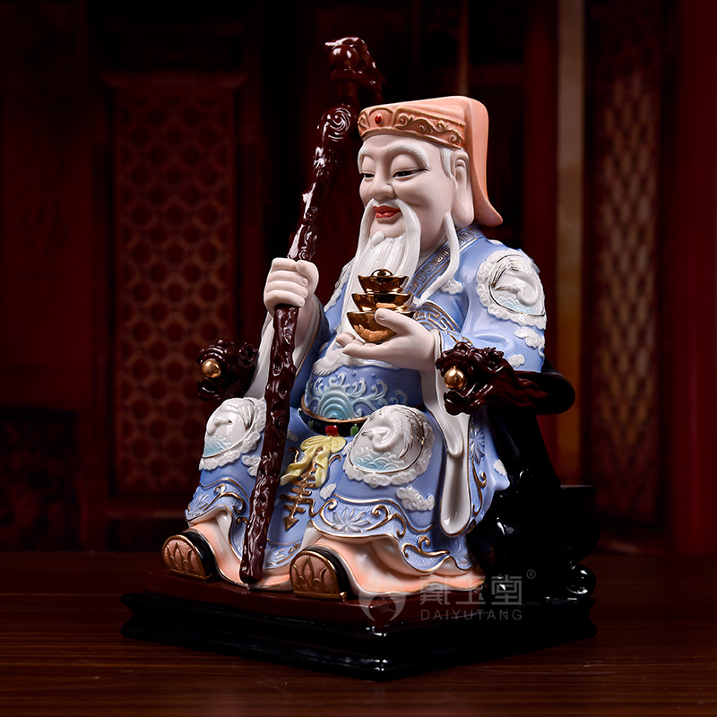 Yutang dai ceramic shop opening gift of the god of wealth at furnishing articles 14 inch of land is god male household gods