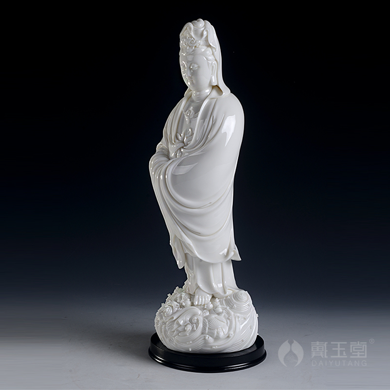 Yutang dai dehua porcelain porcelain avalokitesvara figure of Buddha of white marble that occupy the home furnishing articles to craft across indicates the sea goddess of mercy corps