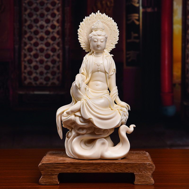 Yutang dai Lin Jiansheng master for dehua porcelain ceramic Buddha furnishing articles xiangyun screen goddess of mercy corps/D03-108