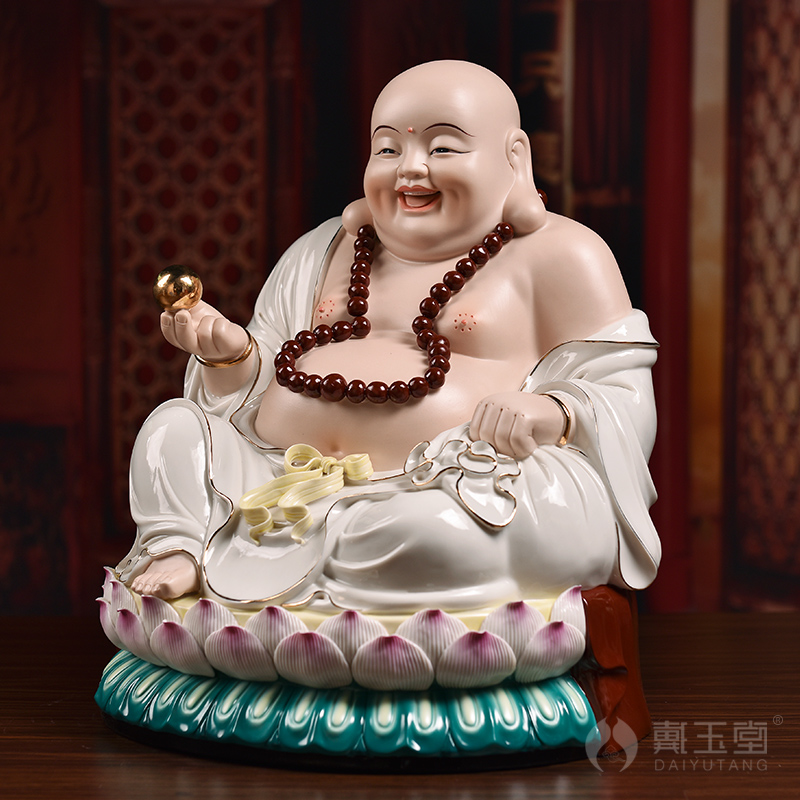 Yutang dai ceramic cloth maitreya Buddha home sitting room to furnishing articles/small sit full lotus laughing Buddha