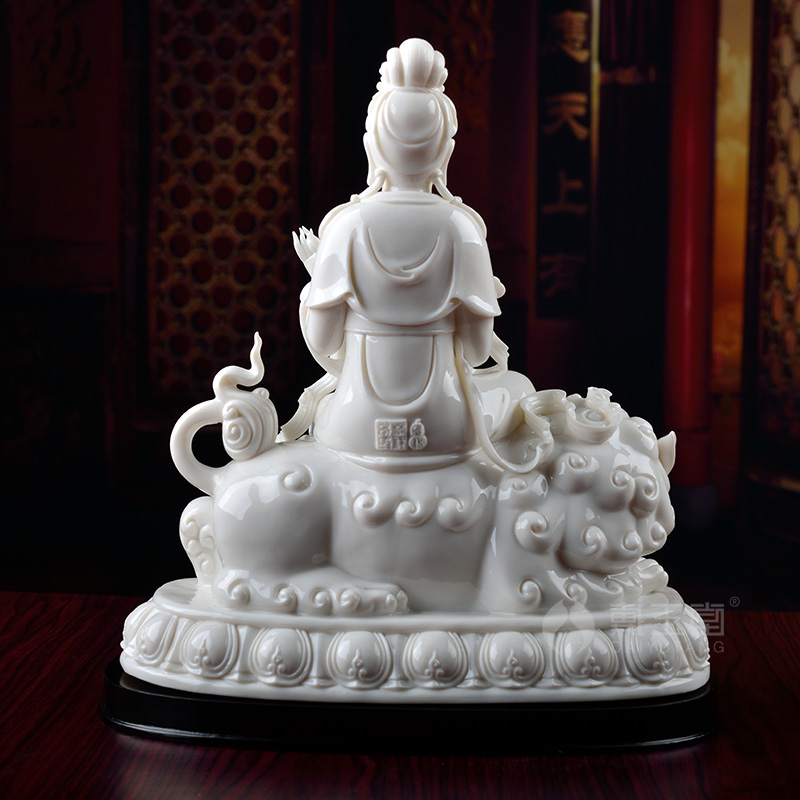 Yutang dai dehua white porcelain worship Buddha furnishing articles household/manjusri, samantabhadra bodhisattva white marble porcelain D01-050